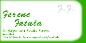 ferenc fatula business card